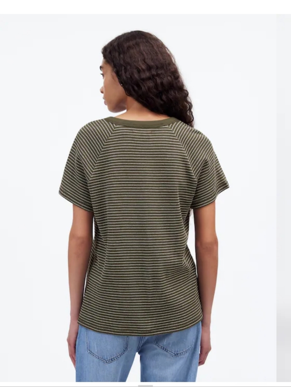 Madewell Splitneck Raglan-Sleeve Tee in Stripe - Picture 4 of 9